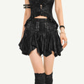 Nico_Molly_Regenerated_Viscose_Eco_Fabric_Mid_Rise_A_Line_Textured_Black_Girls_Mini_Skirts_MISSTT