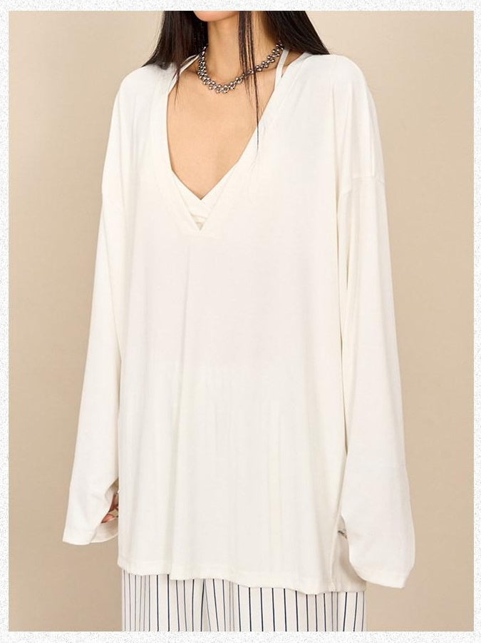 ZERO Backless Halter Slim Knit Cotton Cropped Streetwear Built In Bra Pad Camisoles