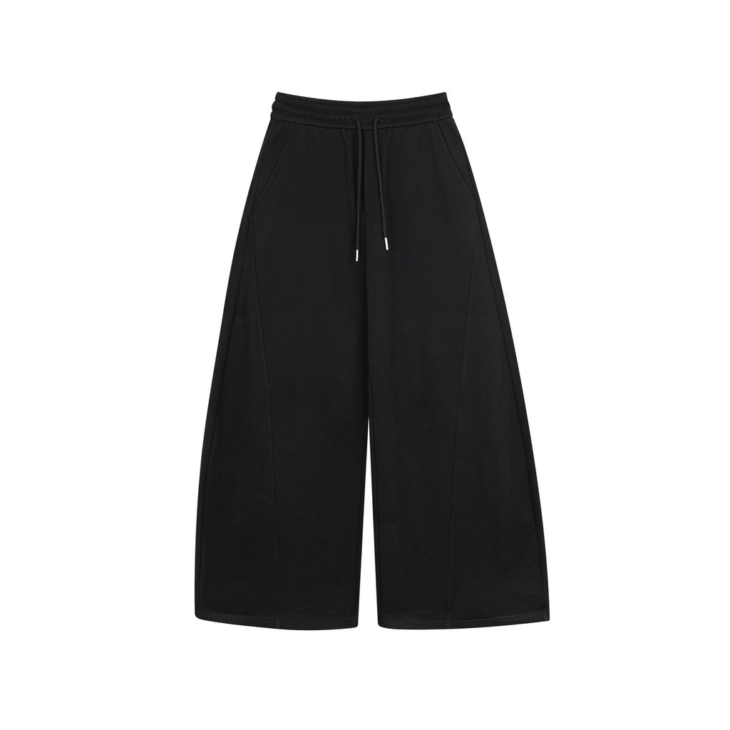 ZERO_Soft_Cotton_Knit_Casual_Curved_Hem_Natural_Waist_For_Teens_Black_Wide_Leg_Pants_MISSTT