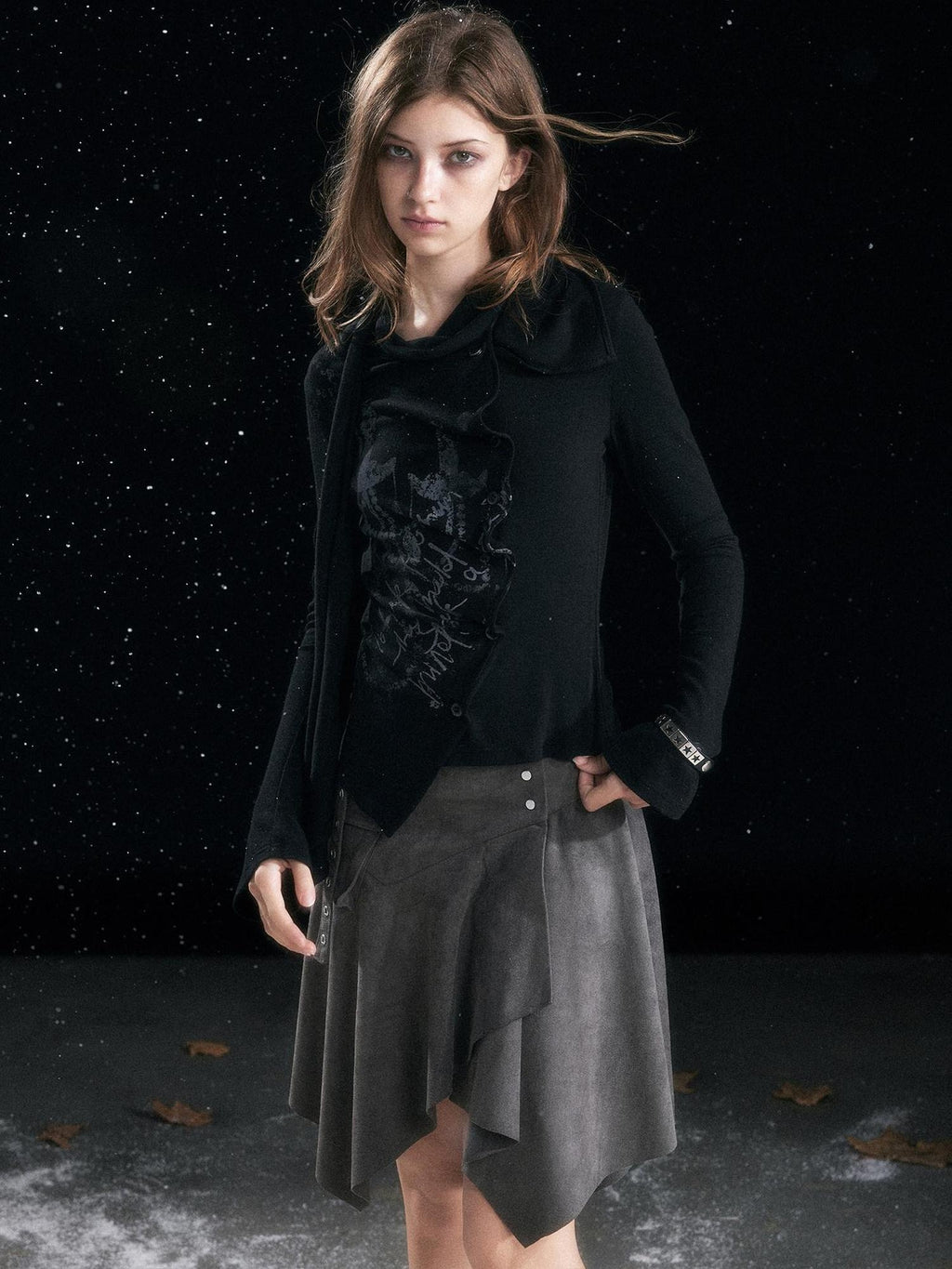 Cest Nous Slim Fit Pleated Viscose Blend Button Front Long Sleeve Women Knit Cardigans