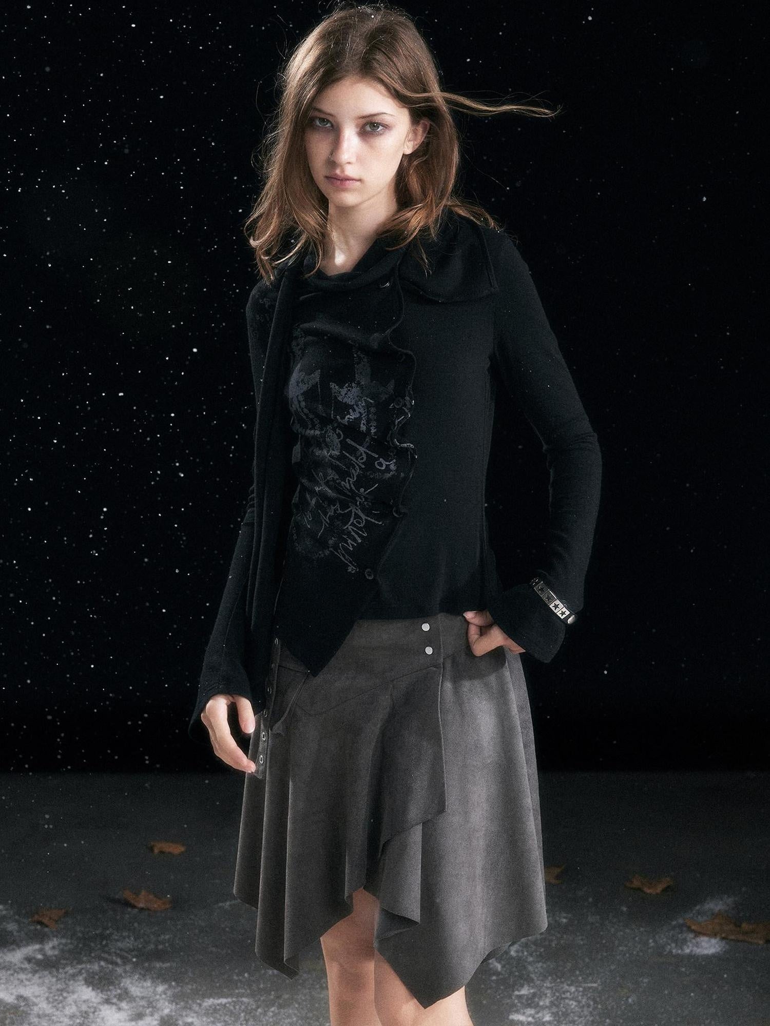 Cest Nous Slim Fit Pleated Viscose Blend Button Front Long Sleeve Women Knit Cardigans