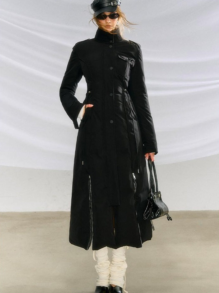 OfAkiva 90% White Goose Down Waterproof Loose Long High Waist Puffer Women Down Jackets