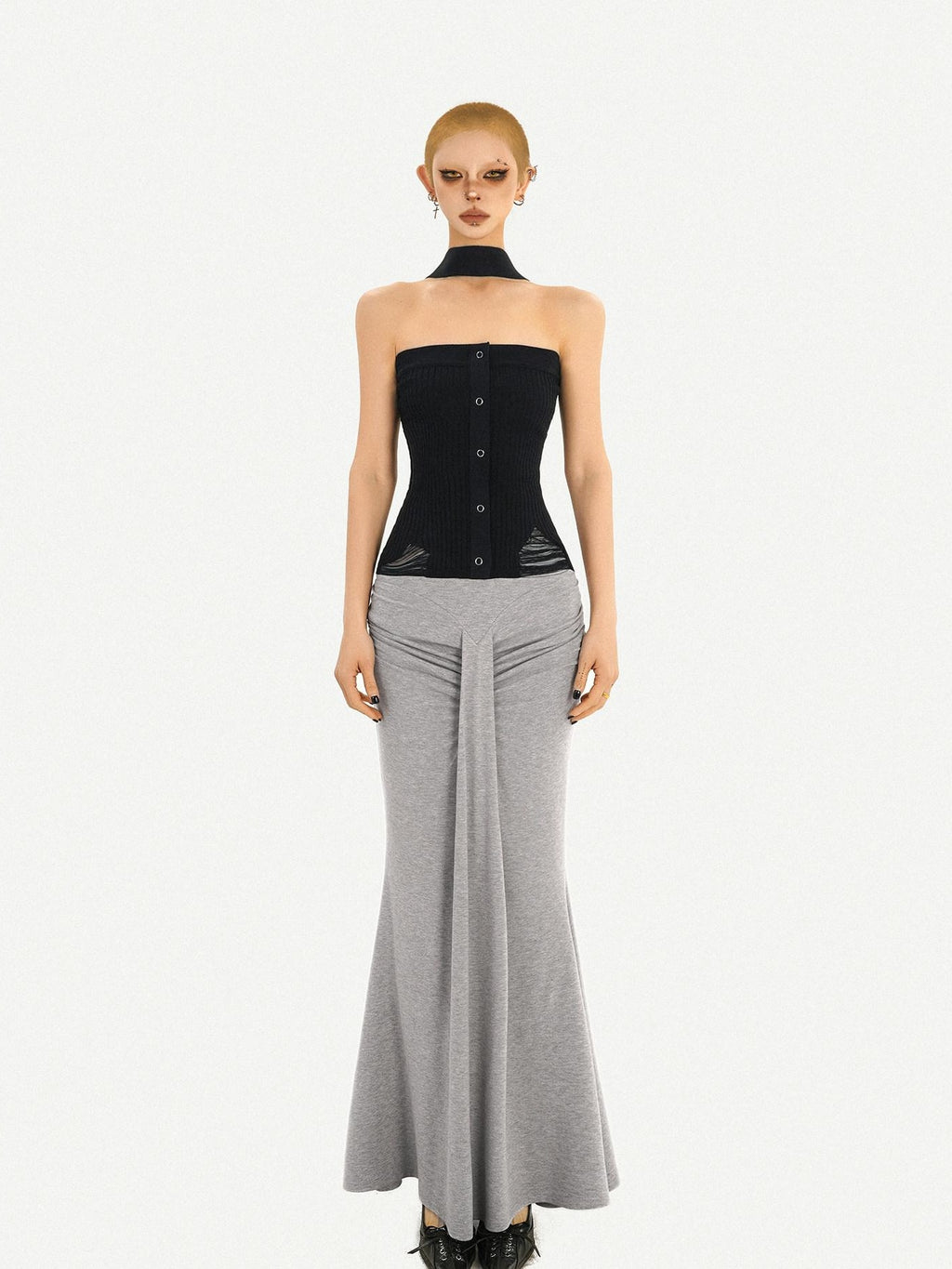 Nico Molly Sleek Slim Fit Street Style Solid Black One Size Youth Crop Tube Tops