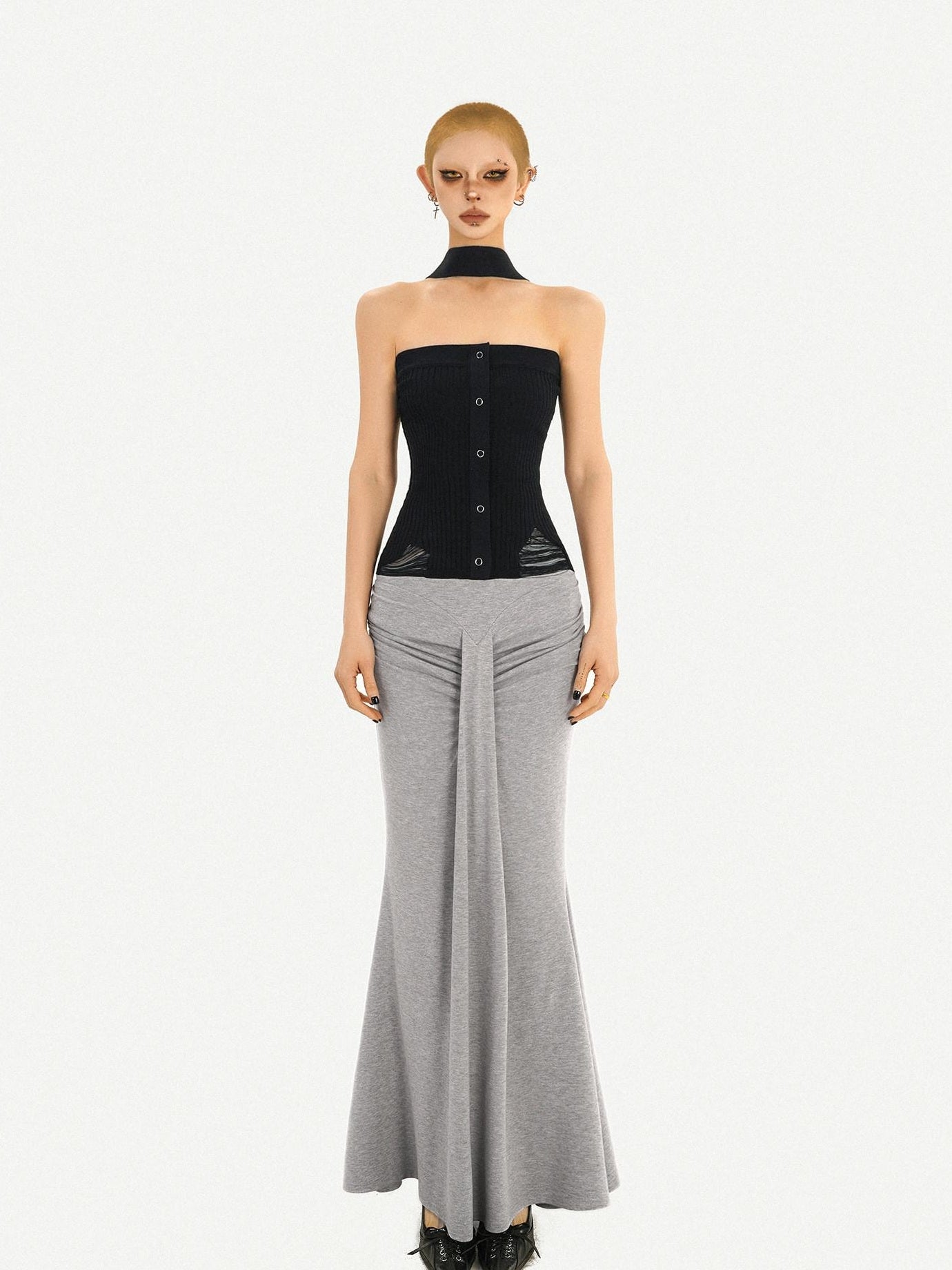 Nico Molly Sleek Slim Fit Street Style Solid Black One Size Youth Crop Tube Tops