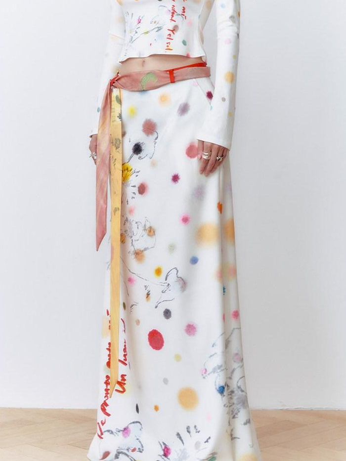 OfAkiva High Waist Printed Floral A Line Relaxed Fit Zipper Casual Women Maxi Skirts