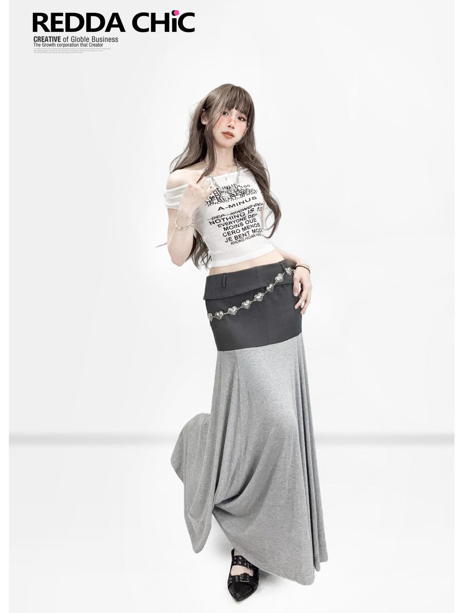 REDDACHIC Retro Letter Print One Shoulder Slim Women'S Mesh Cropped Short Sleeve T-Shirts