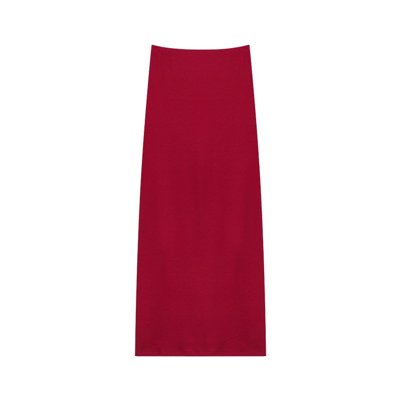 ZERO_Cotton_Short_Sleeve_Slim_Fit_Sexy_Burgundy_Black_Top_&_Skirt_Sets_MISSTT