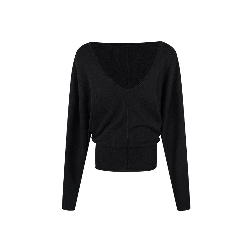 ZERO_Batwing_Sleeve_Two_Piece_Oversized_Midlength_Pullover_Casual_Women_Cami_Knitwear_MISSTT
