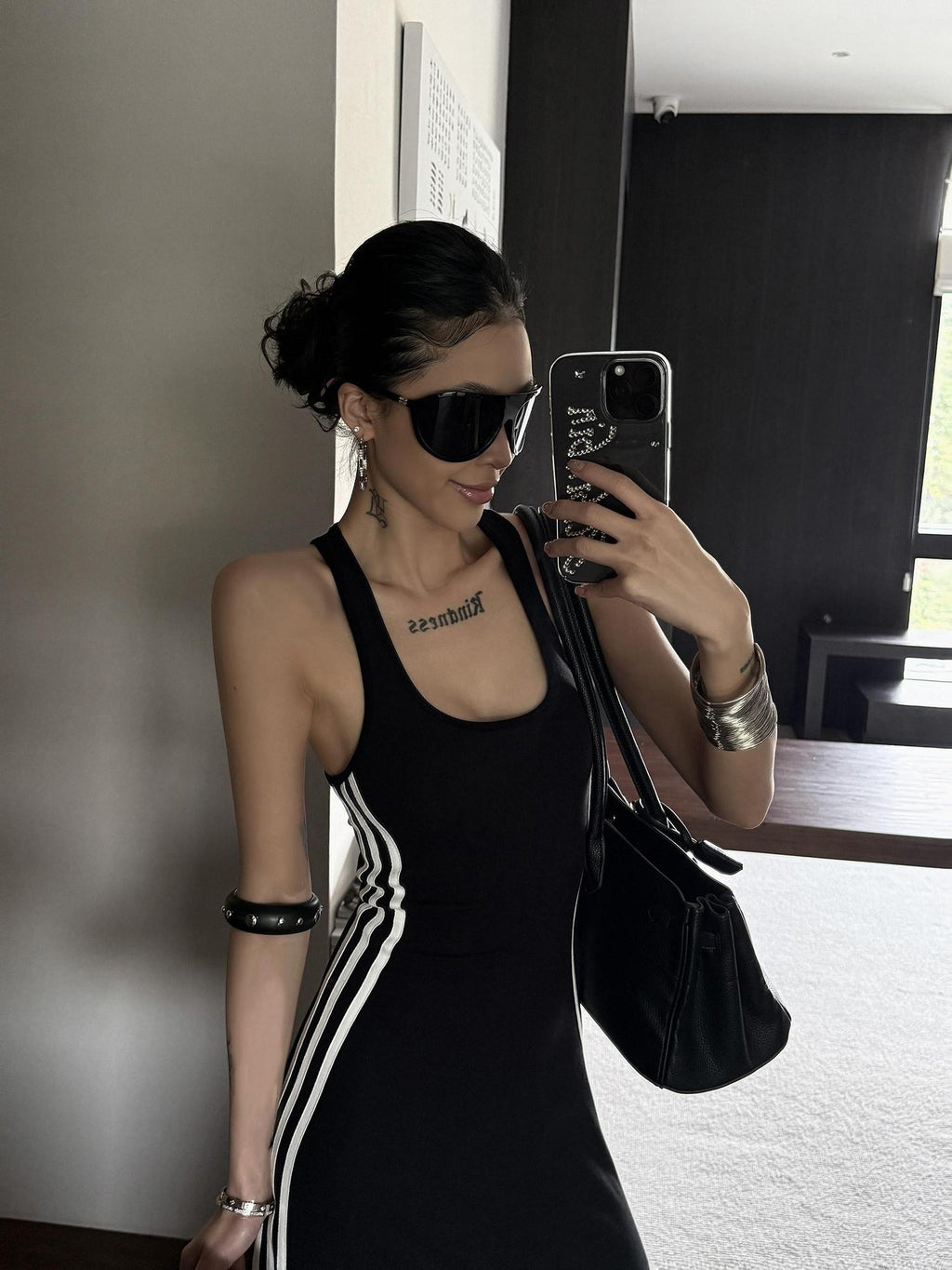 ZERO Soft Viscose A Line Sleeveless U Neck Slim Fit Casual Black Maxi Dresses