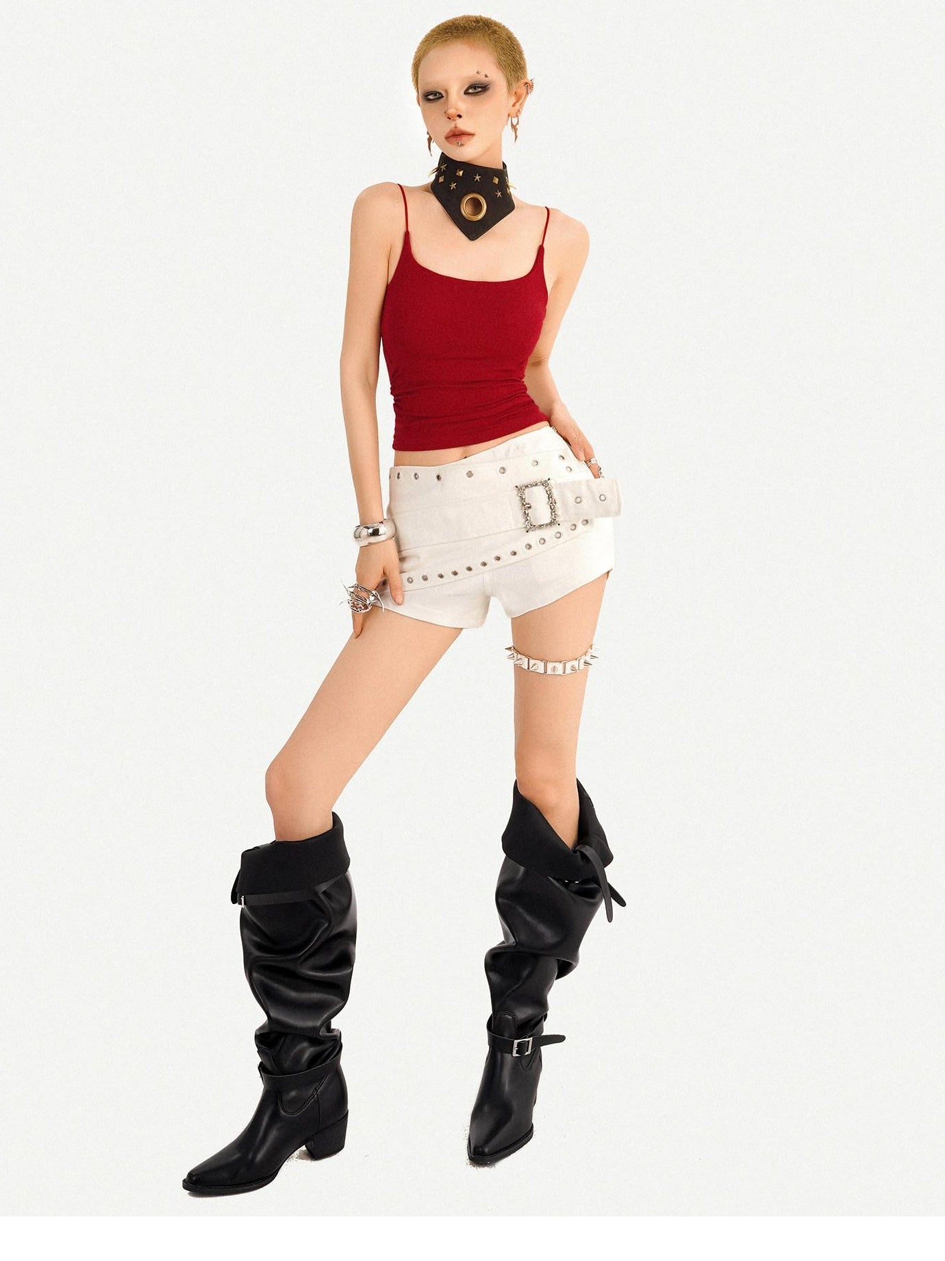 Nico Molly Slim Cropped A Line Narrow Strap No Padding Women Layering Camisoles