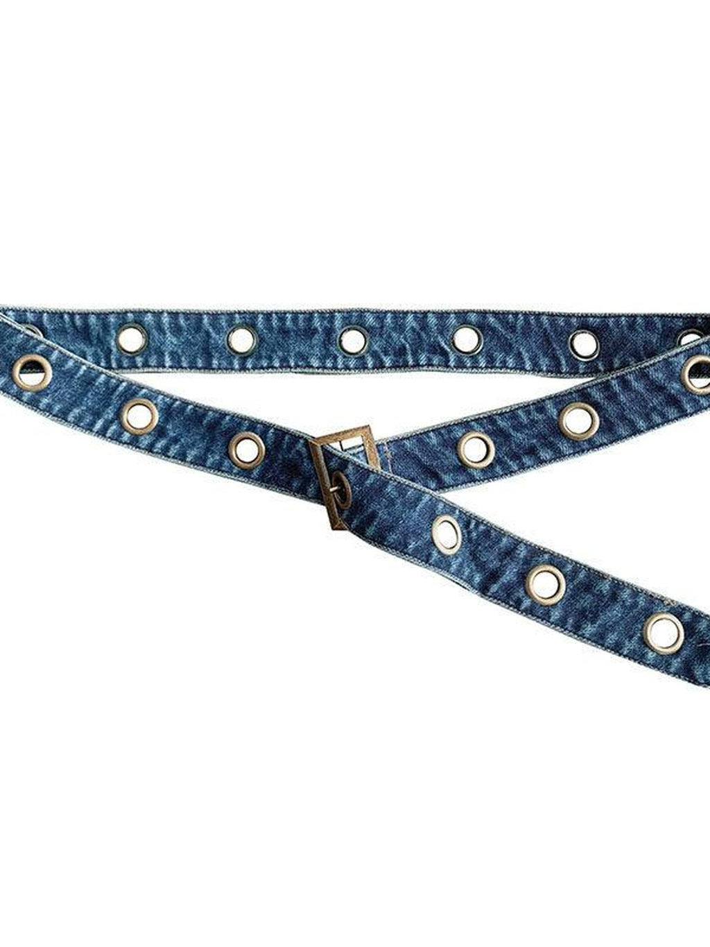 WSW Adjustable 106Cm Durable Denim Blue Canvas Alloy Buckle Youth Casual Belts