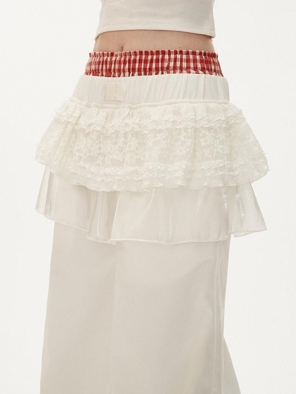 MAMC Minimalist Natural Waist Commuter Workwear White Polyester Wide Leg Pants