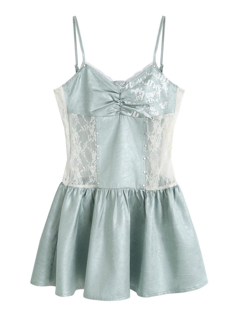 Cest Nous Sexy Spaghetti Strap Sleeveless Party Mint Blue Polyester Minidresses