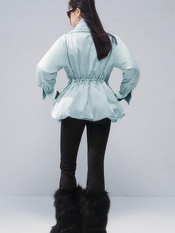 OfAkiva 90 Percent White Duck Down Slim High Waist Cropped Women Warm Down Jackets