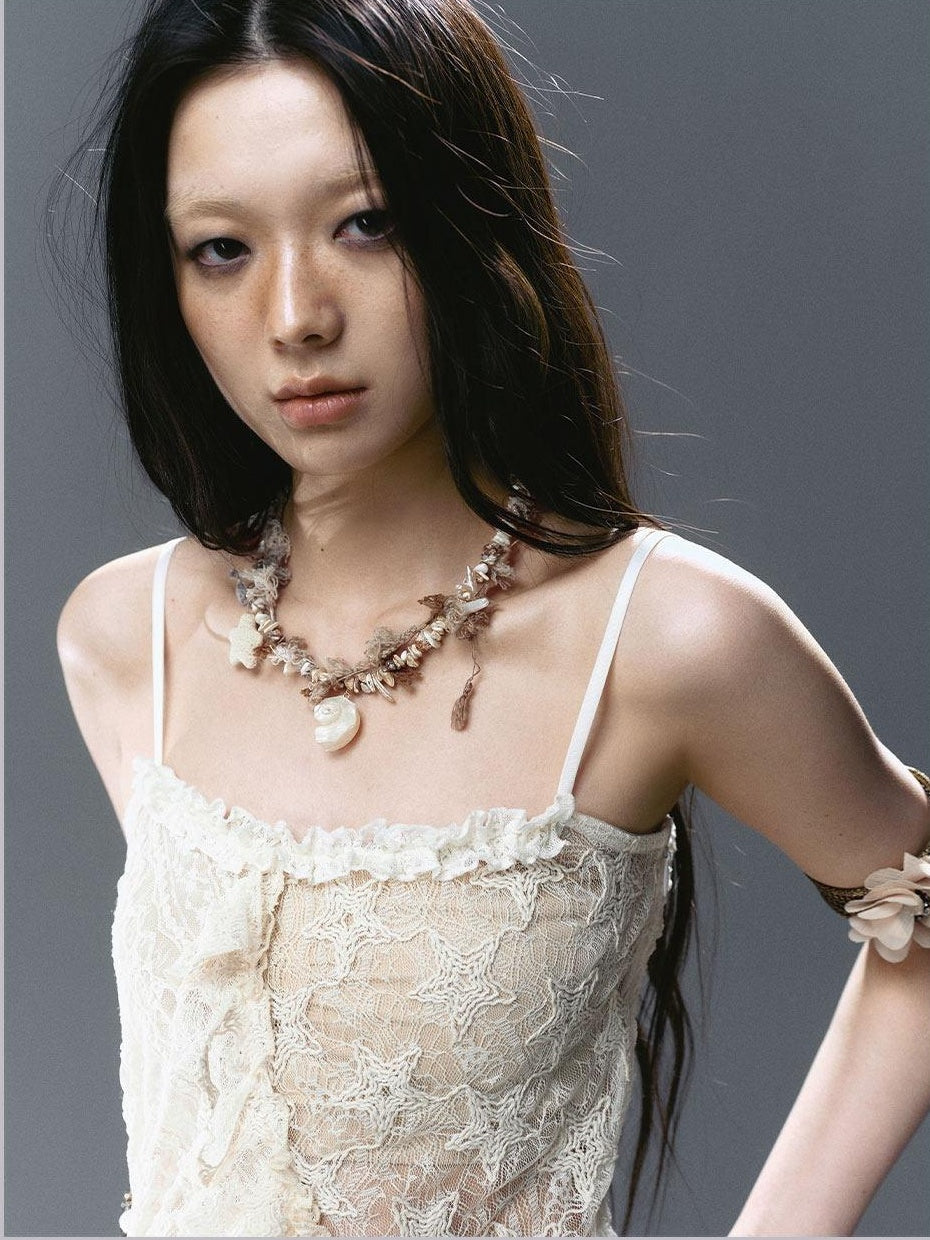 Cest Nous Mother Of Pearl Chain Original Design Light Coffee Multicolor Women Necklaces