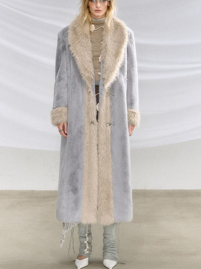 OfAkiva Warm Thick Wool Oversized Commuter Blazer Pocket Women Long Coats