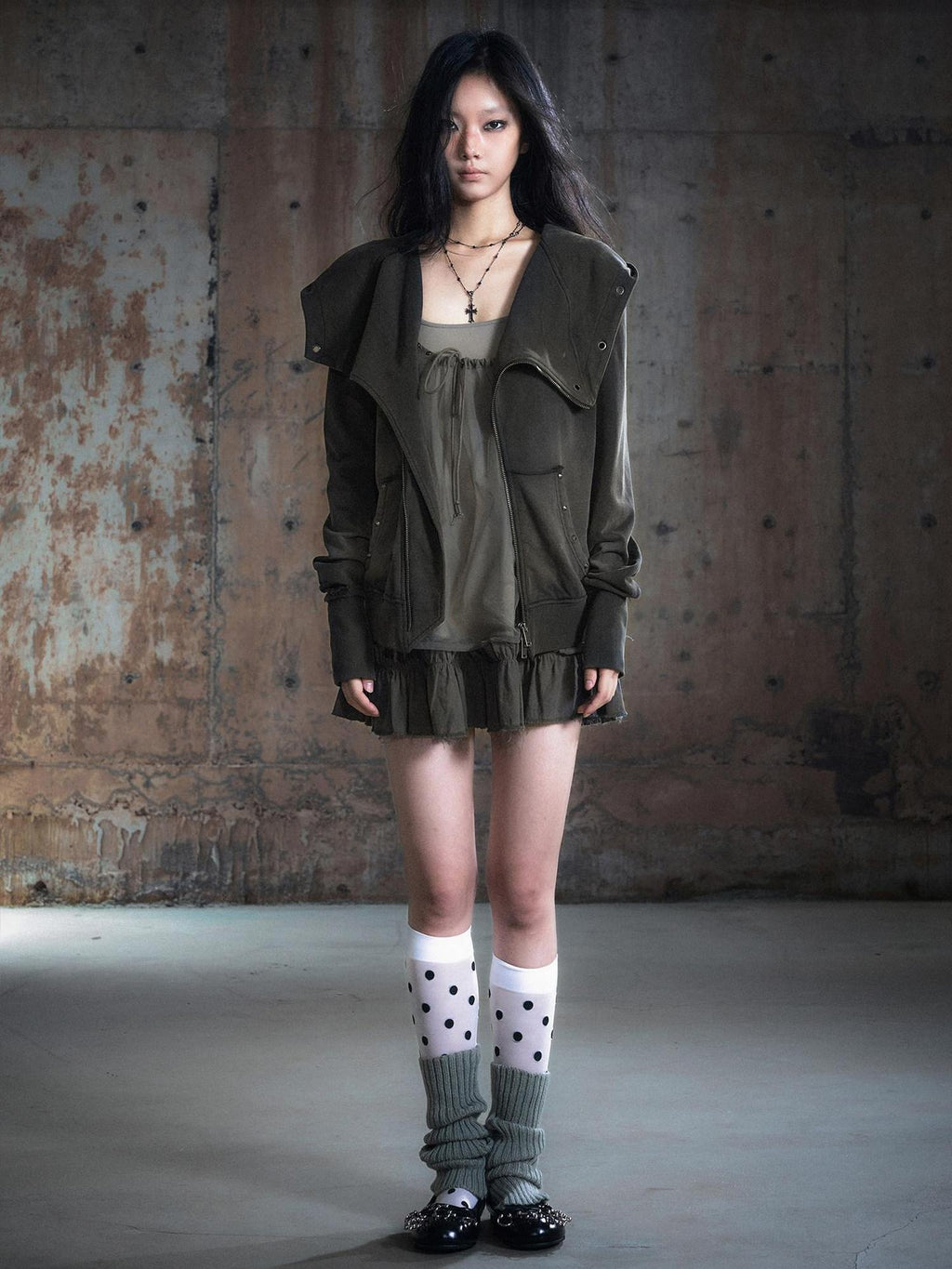 Cest Nous Micro Stretch Cotton Punk Patchwork Spaghetti Strap Everyday Minidresses