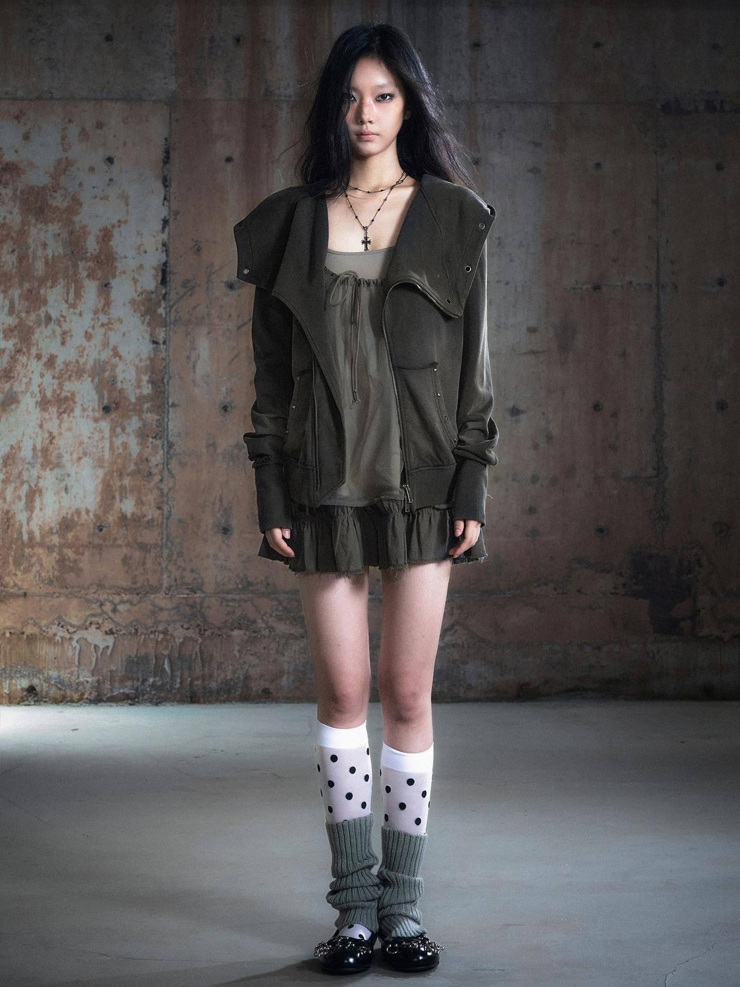 Cest Nous Micro Stretch Cotton Punk Patchwork Spaghetti Strap Everyday Minidresses