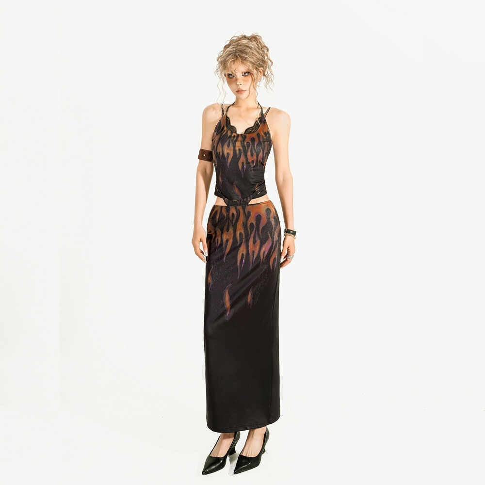 Nico_Molly_Polyester_Pullover_Cropped_Top_High_Waist_Multicolor_Two_Piece_Top_&_Skirt_Sets_MISSTT