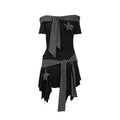 Cest_Nous_Soft_Tie_Street_One_Shoulder_A_Line_Slim_Casual_Women_Black_Grey_Mididresses_MISSTT