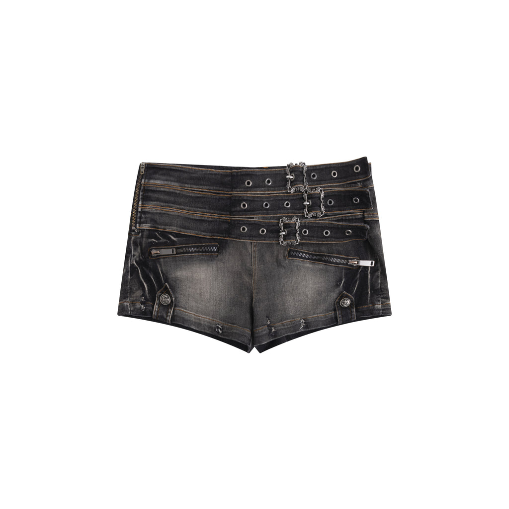 Cest_Nous_Distressed_Low_Rise_Zip_Slim_Fit_Washed_Black_Women_Stretch_Denimshorts_MISSTT