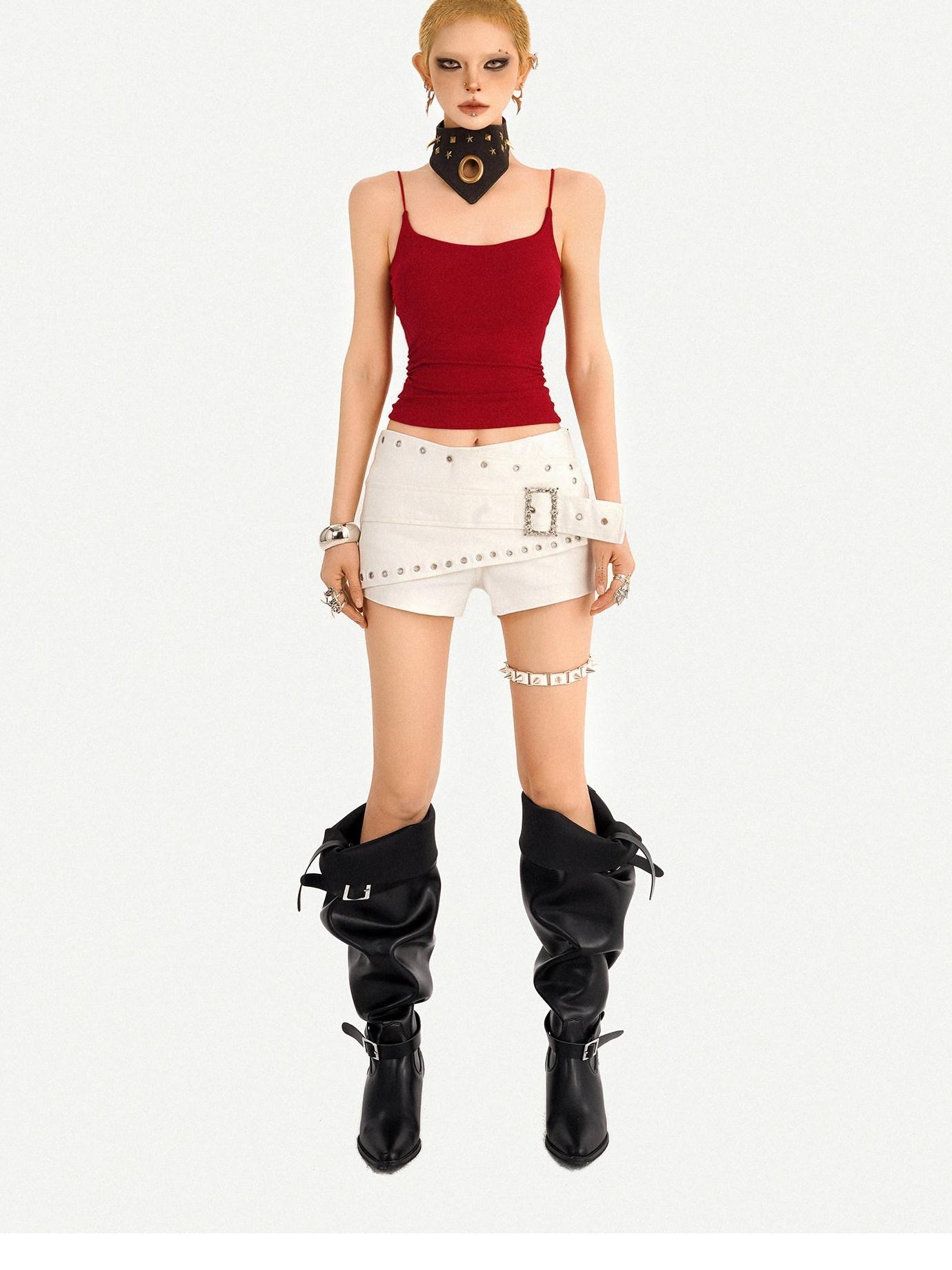 Nico Molly Slim Cropped A Line Narrow Strap No Padding Women Layering Camisoles