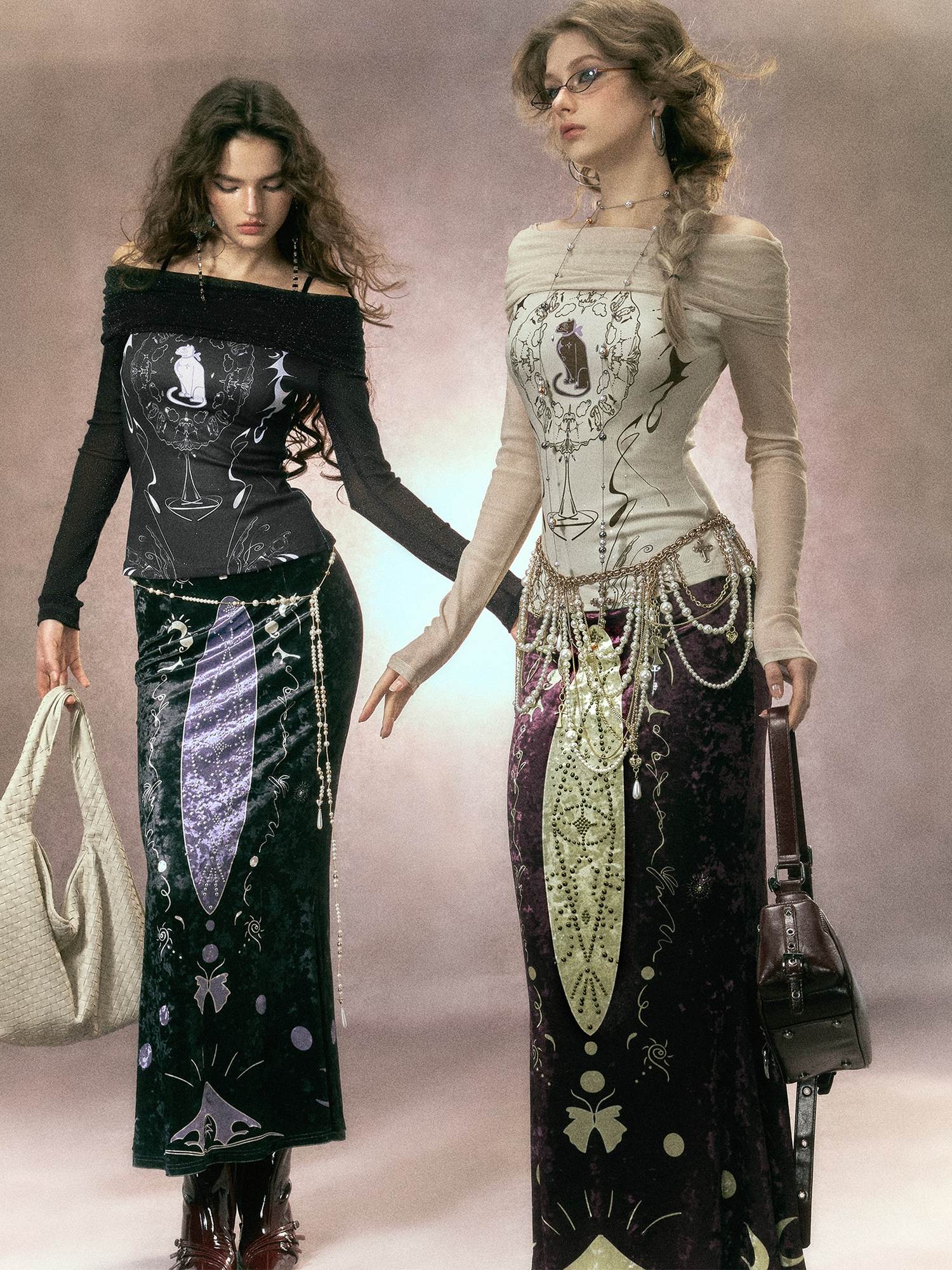 OfAkiva Sequin Spliced Slim Fit Sexy Bardot High Waist Women Long Sleeve T-Shirts