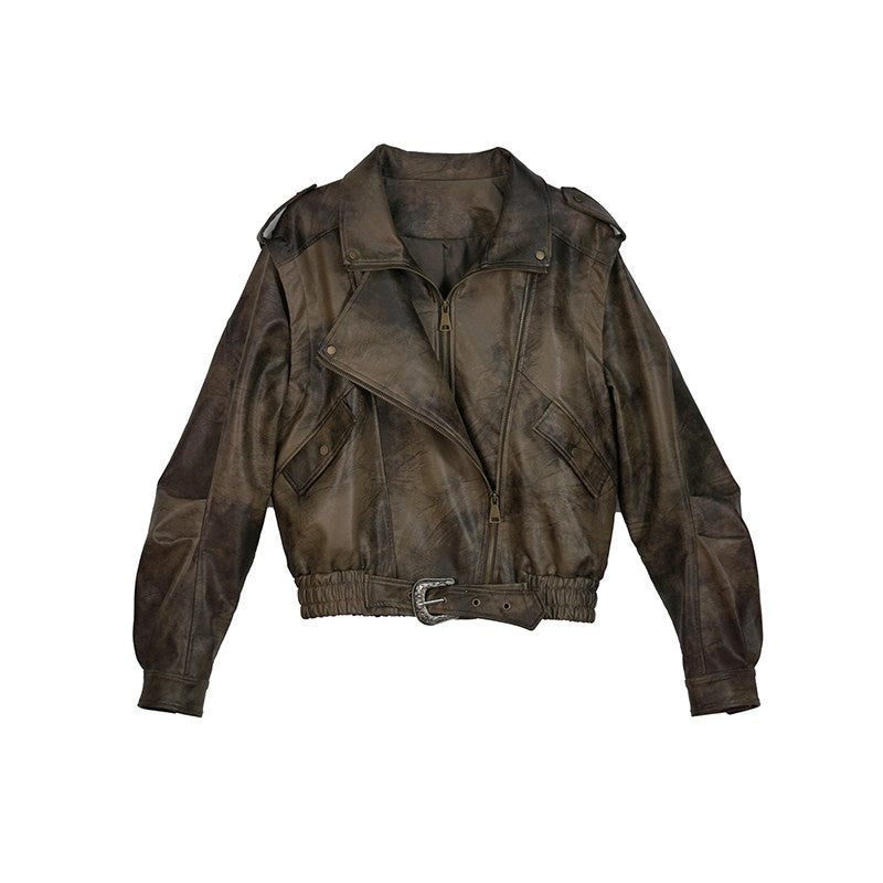 Cest_Nous_Washed_Pu_Leather_Zipper_Loose_Fit_Street_Youth_Black_Brown_Bomberjackets_MISSTT