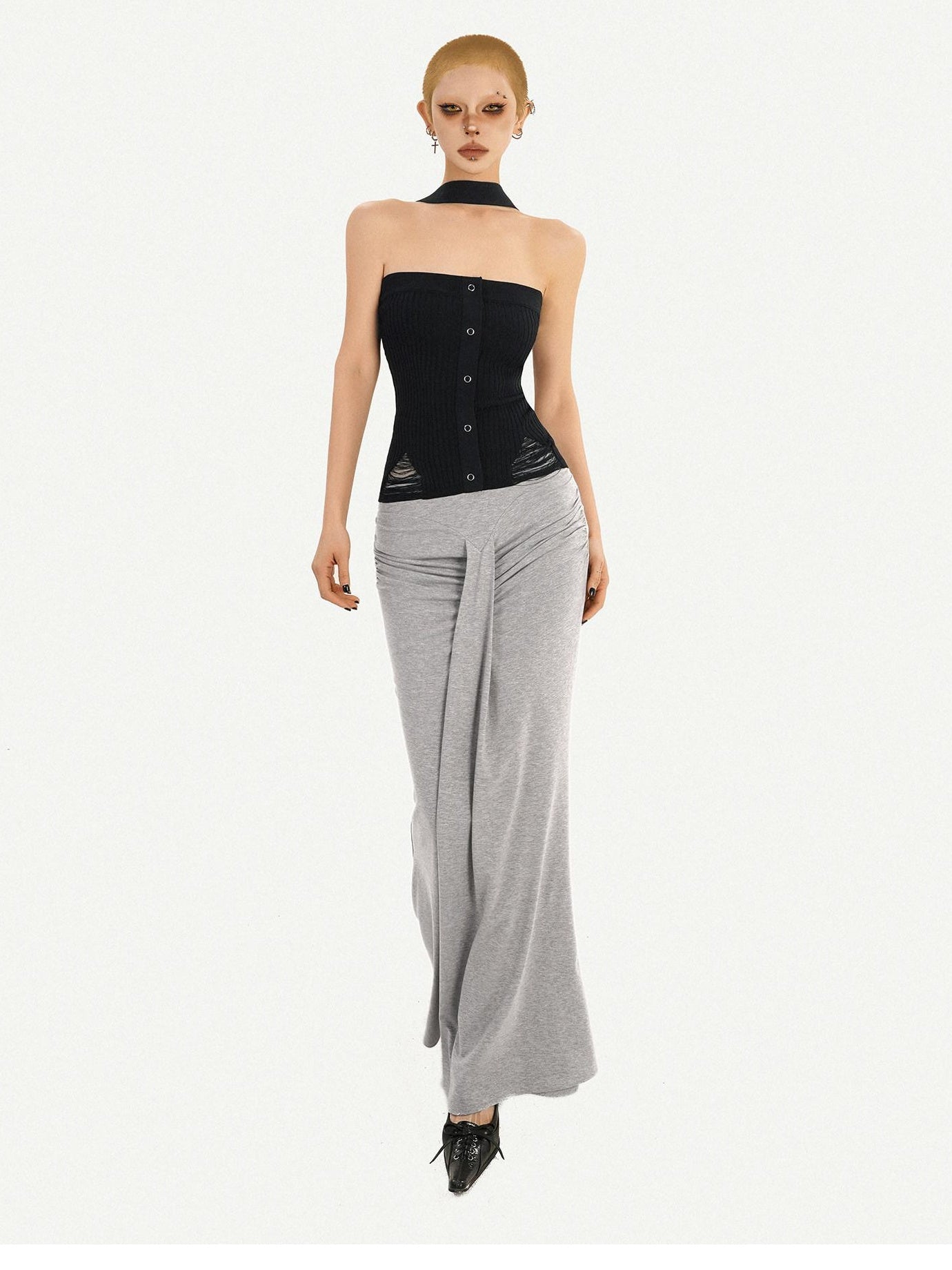 Nico Molly Sleek Slim Fit Street Style Solid Black One Size Youth Crop Tube Tops