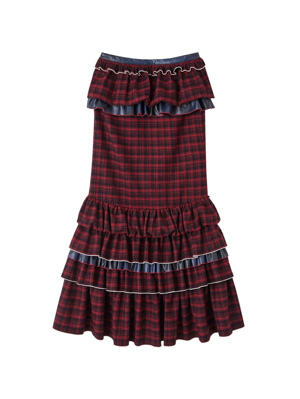 OfAkiva Pleated High Waist A Line Slim Fit City Commuter Women Plaid Maxi Skirts