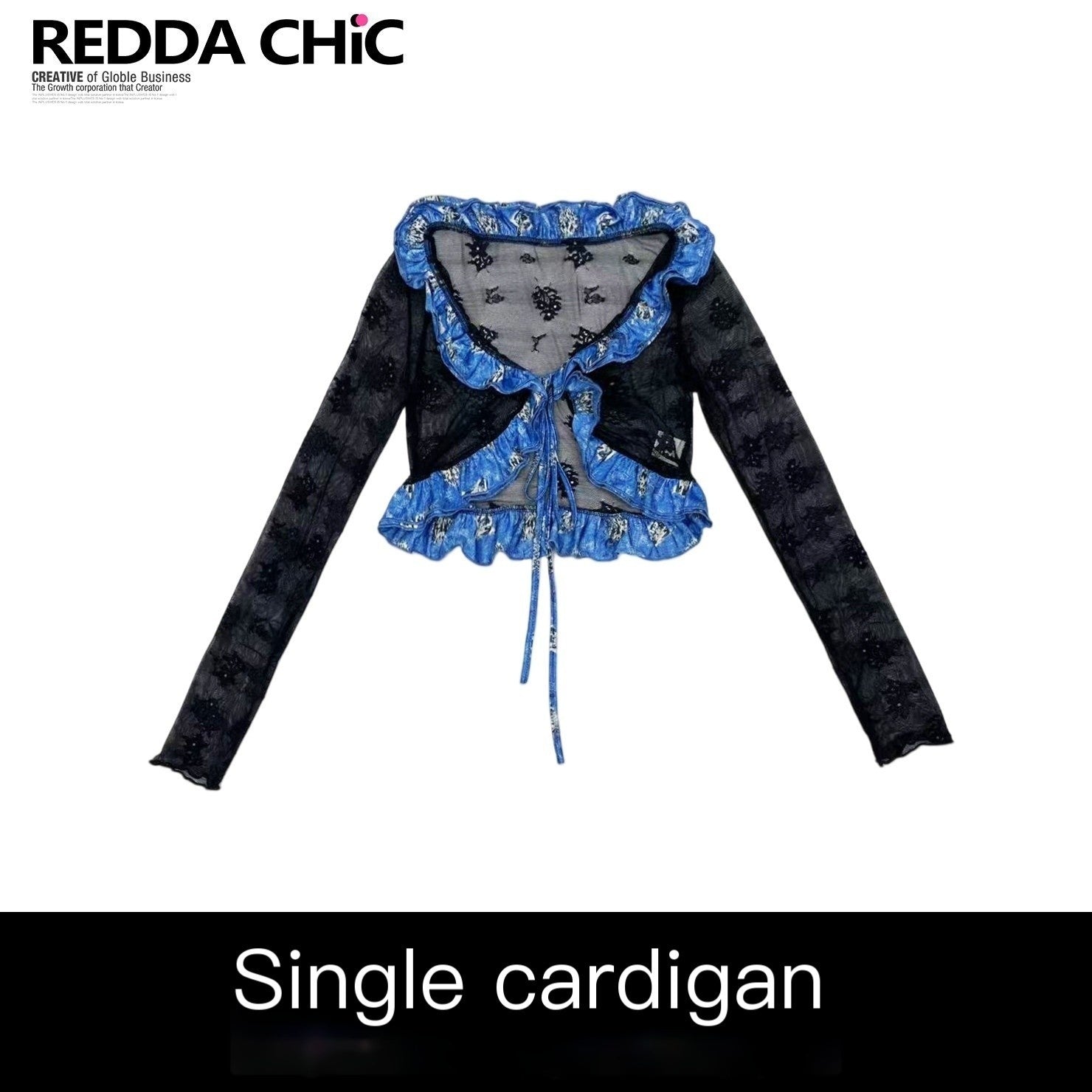 REDDACHIC_Gothic_Colorblock_Lace_Ruffle_Tie_Short_Women'S_Recycled_Polyester_Cardigans_MISSTT
