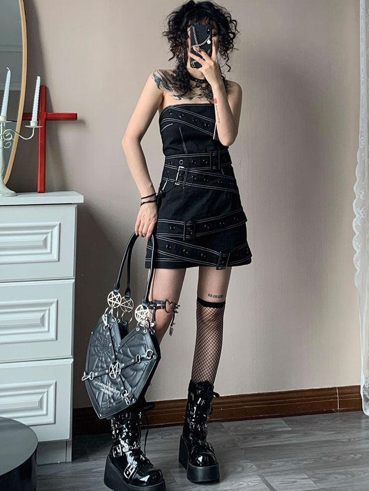 WSW Cotton Sexy Bodycon Tube Sleeveless Party Women Red Black Strapless Mini Dresses