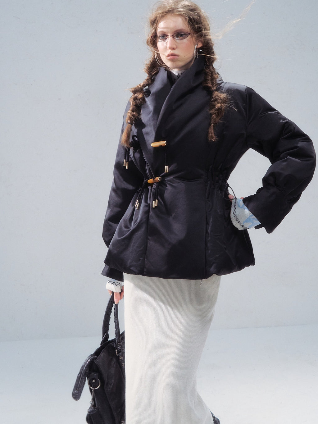 OfAkiva 90 Percent White Duck Down Slim High Waist Cropped Women Warm Down Jackets
