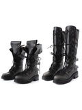 Cest_Nous_Low_Heel_Mid_Calf_Belt_Buckle_Casual_Riding_Round_Toe_Leather_Lined_Black_Boots_MISSTT