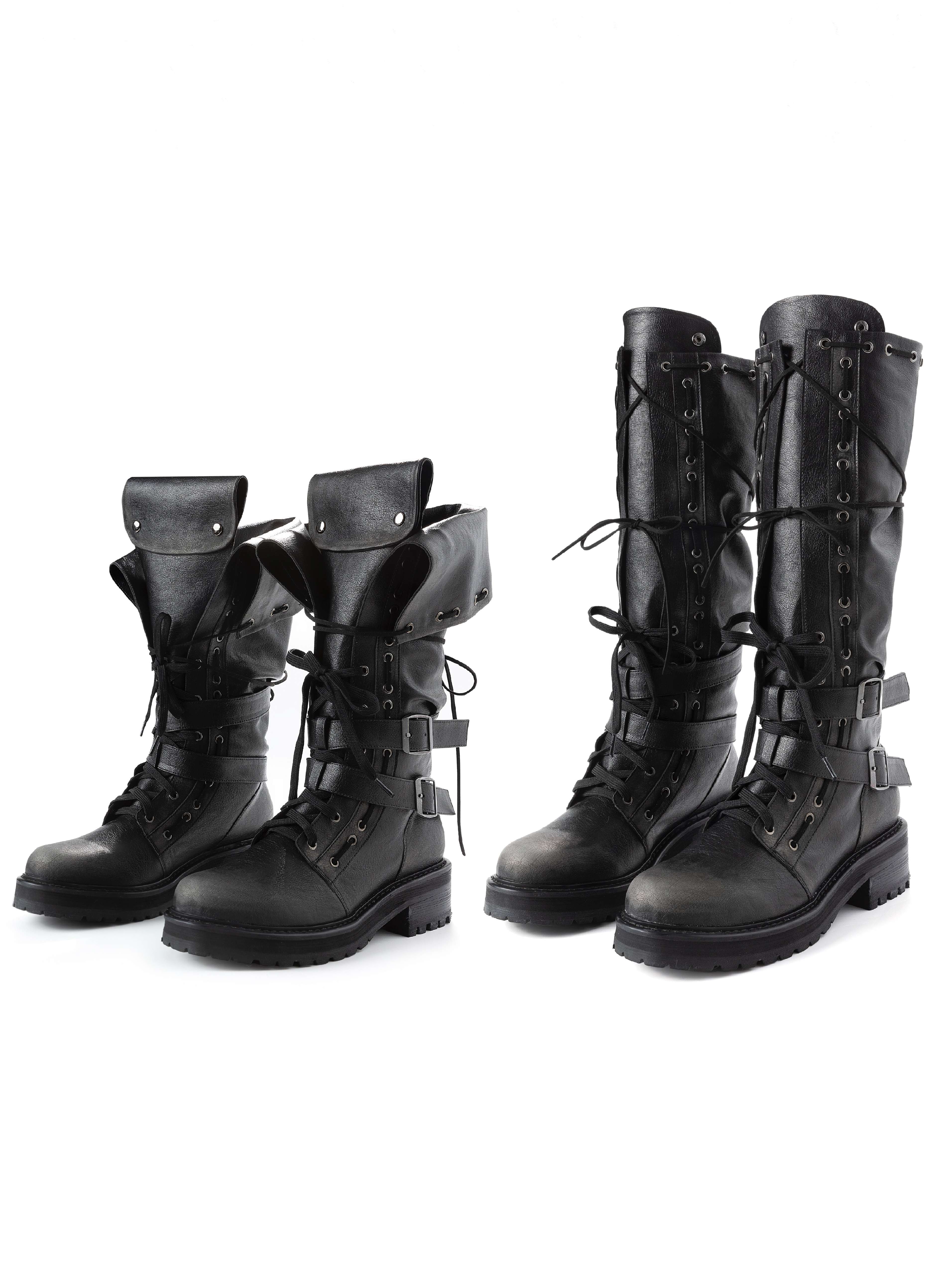 Cest_Nous_Low_Heel_Mid_Calf_Belt_Buckle_Casual_Riding_Round_Toe_Leather_Lined_Black_Boots_MISSTT