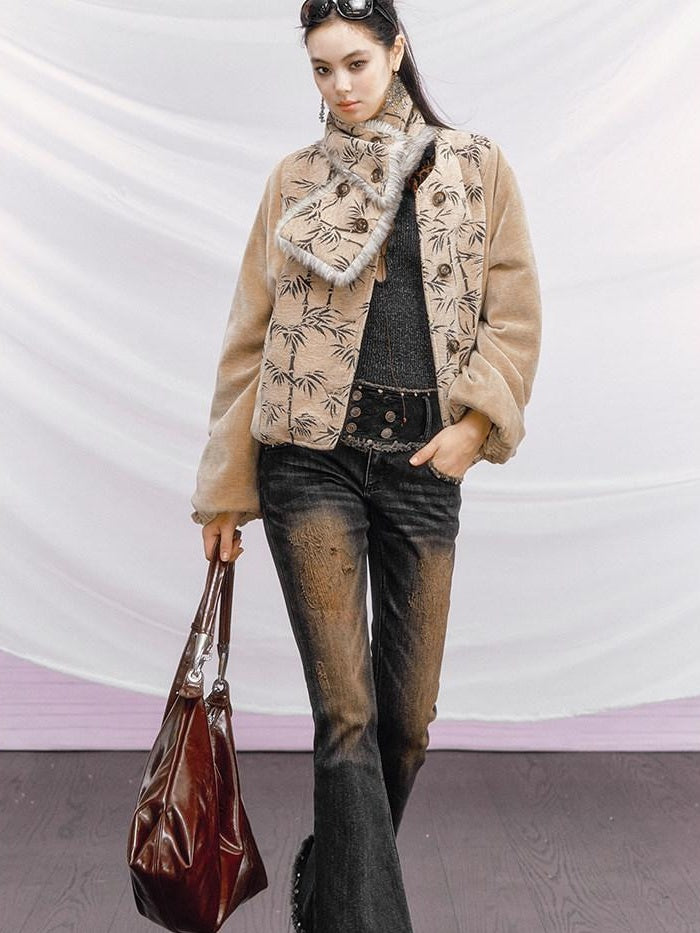 OfAkiva Zipper Vneck Straight Fit Commuter Long Sleeve Women Cropped Jackets