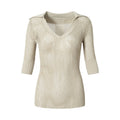 NO_ROMANCE_Star_Cutout_V-neck_One_Shoulder_Two_Way_Women'S_Knit_Short_Sleeve_T-Shirts_MISSTT