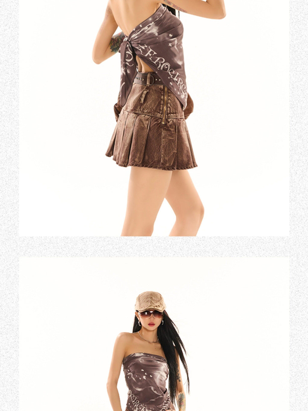 ZERO Decorative Polyester Scarf Style Oversized Letter Print Unisex Tube Tops