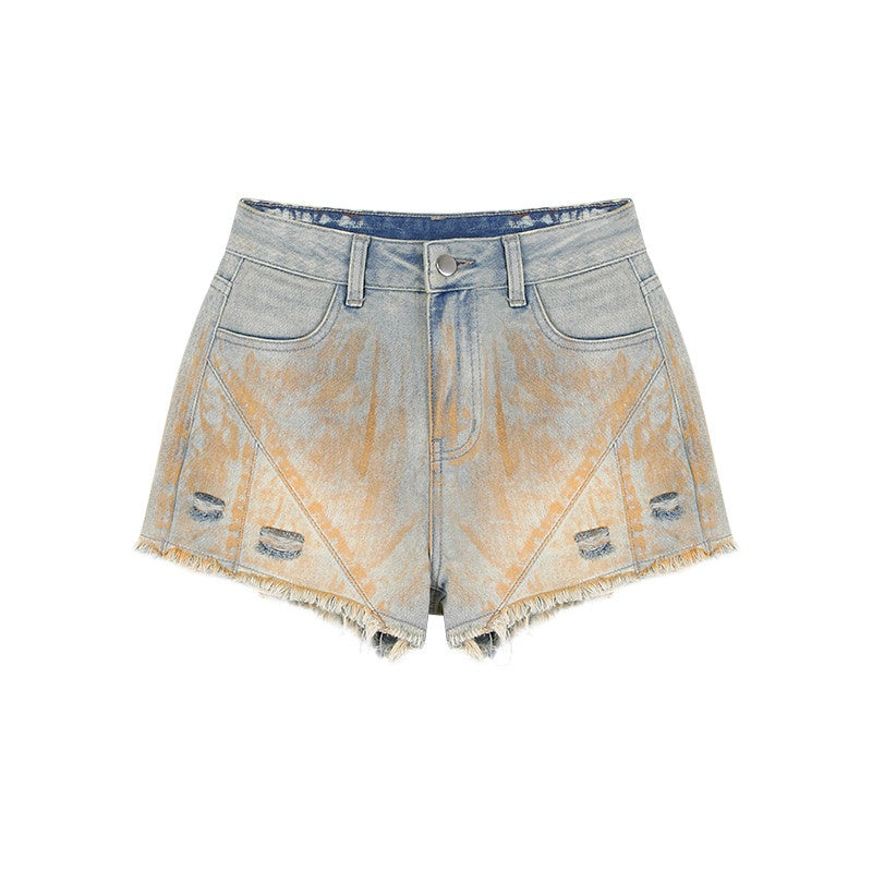 ZERO_Vintage_Distressed_High_Waist_Straight_Light_Wash_Women_Zipper_Fly_Denim_Shorts_MISSTT