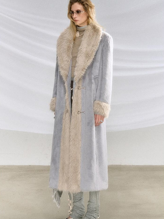 OfAkiva Warm Thick Wool Oversized Commuter Blazer Pocket Women Long Coats