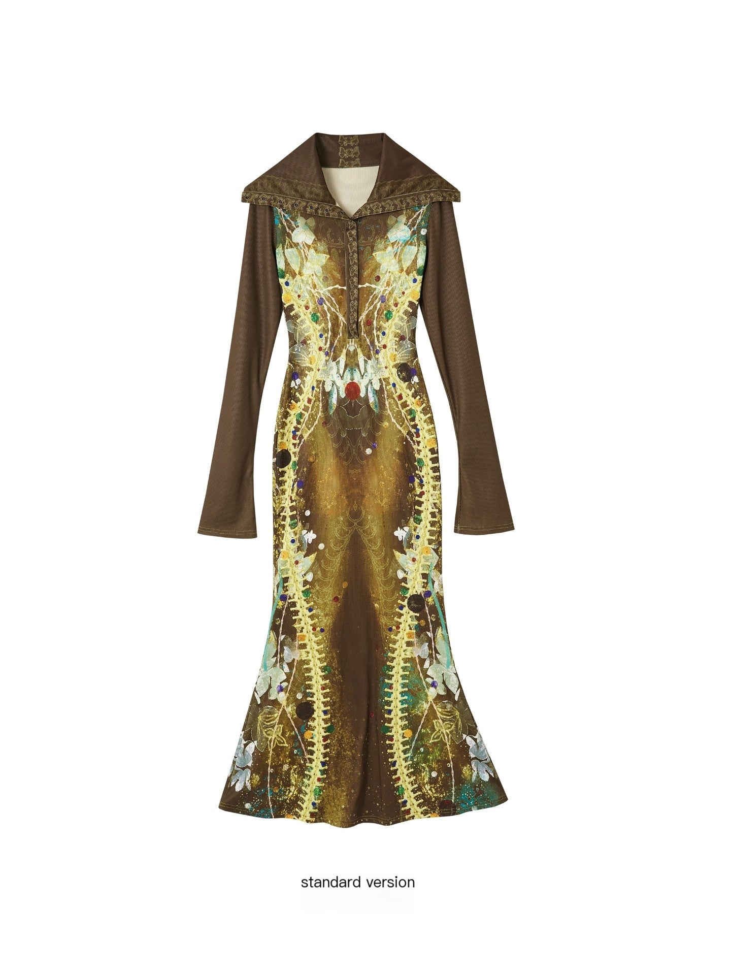 OfAkiva_Minimalist_Printed_High_Waist_Fitted_Long_Sleeve_High_Neck_Women_Maxi_Dresses_MISSTT