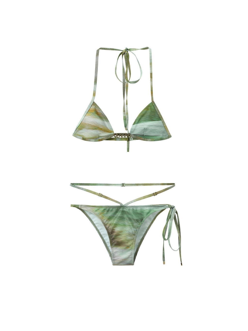 OfAkiva Sexy Triangle Bikini Polyester Wirefree No Padding Women Top & Skirt Sets