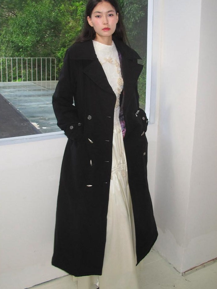 OfAkiva 95 Percent White Duck Down Warm Elegant Mid Length Removable Hood Down Jackets