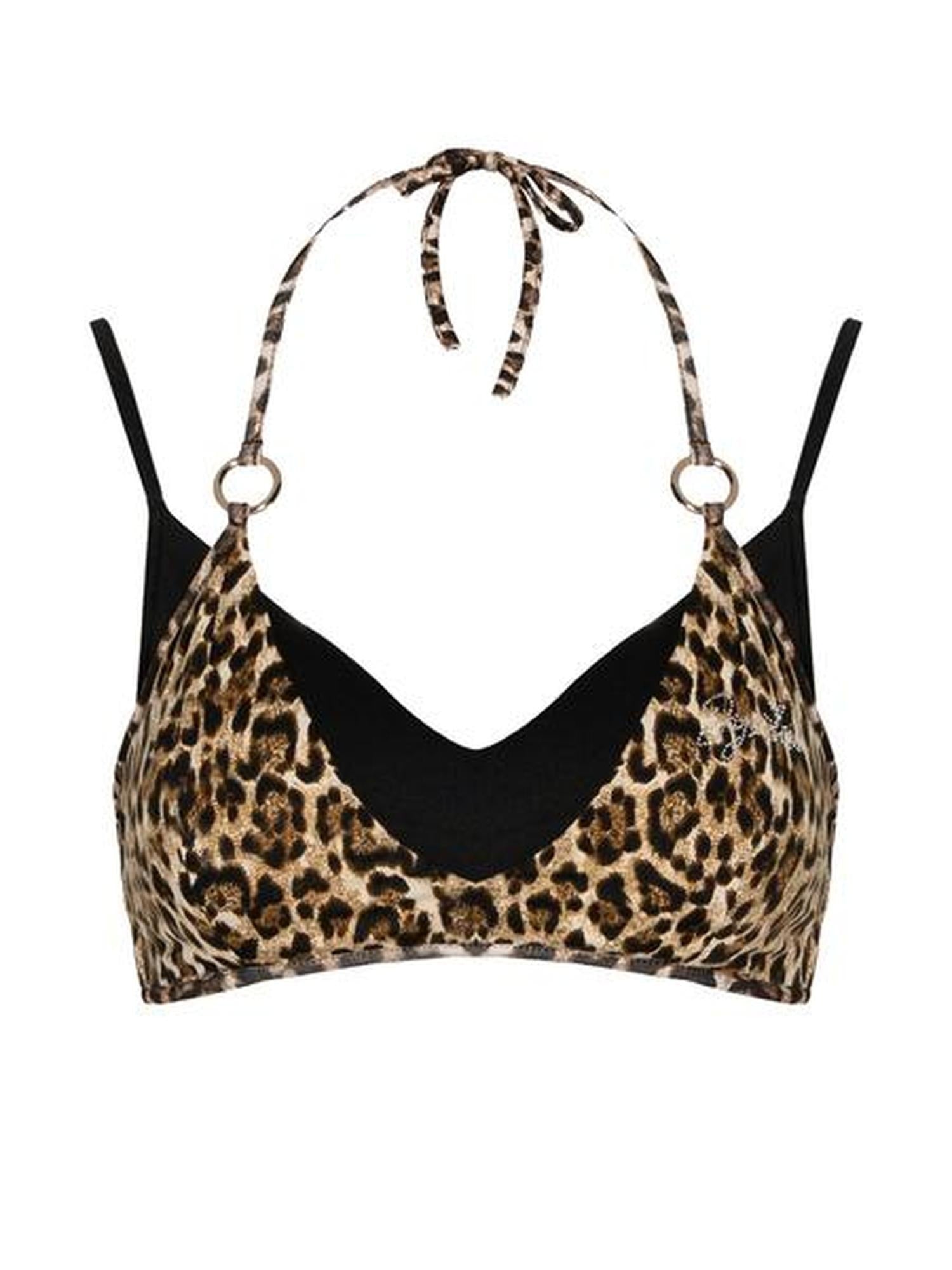 JYOSEI Removable Chest Pads No Underwire Triangle Bikini Women Leopard Print Camisoles