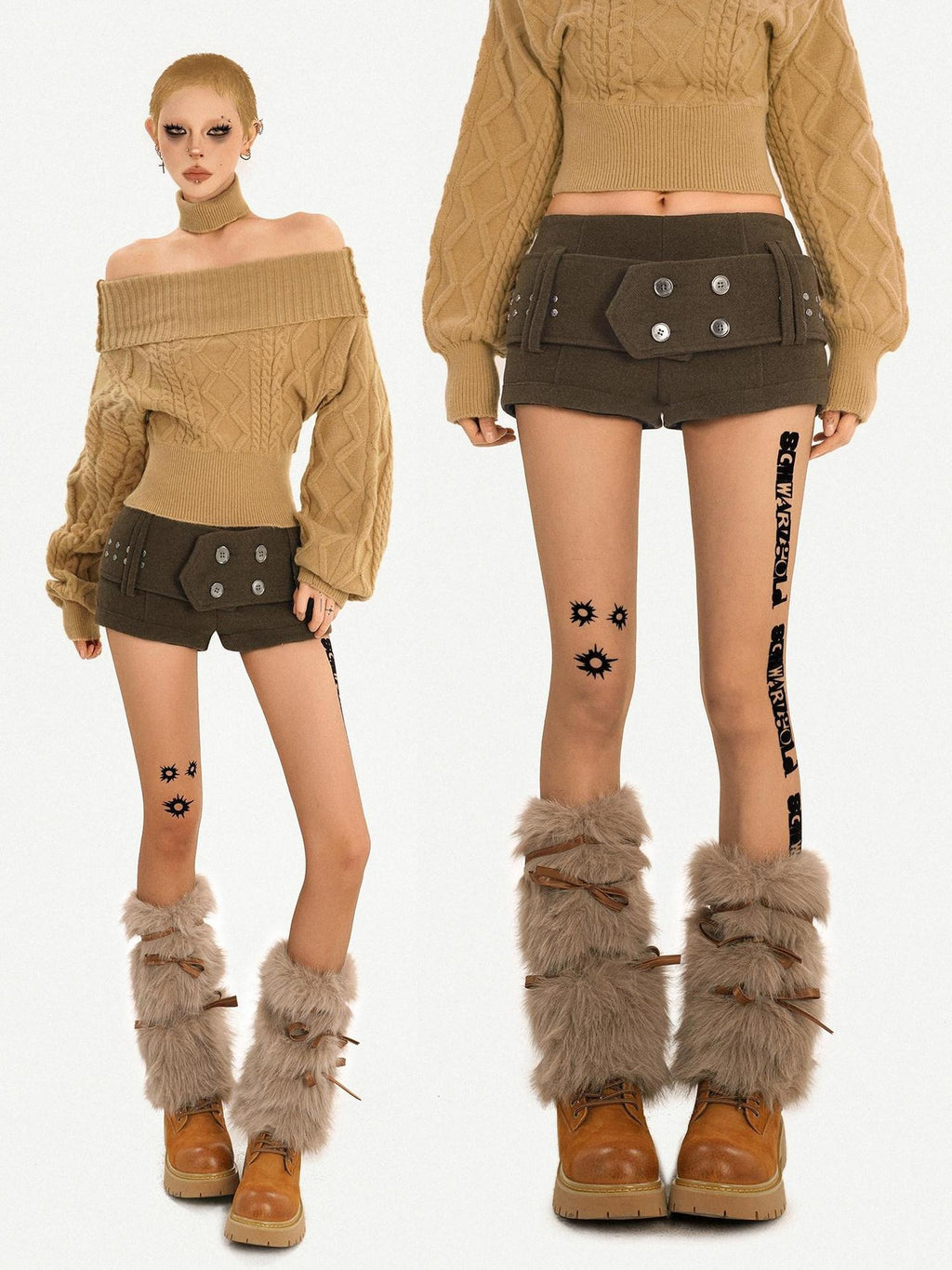 Nico Molly Vintage Thick Straight Cut Natural Waist Women Daily Black Brown Mini Shorts