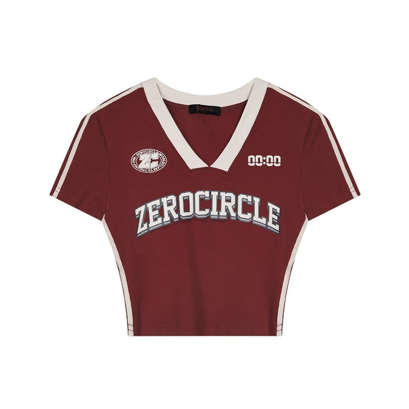 ZERO_Wrinkle_Free_Cotton_V-neck_Slim_Fit_Letter_Print_Short_Sleeve_Basic_Crop_Tops_MISSTT