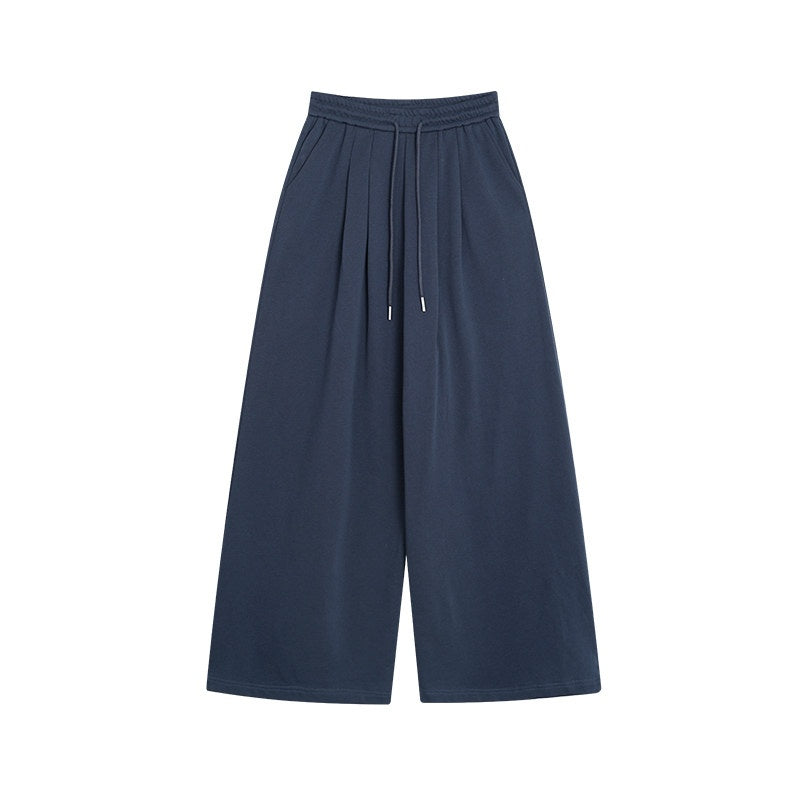 ZERO_Viscose_Knit_Low_Rise_Drawstring_Casual_Micro_Stretch_Black_Wide_Leg_Pants_MISSTT
