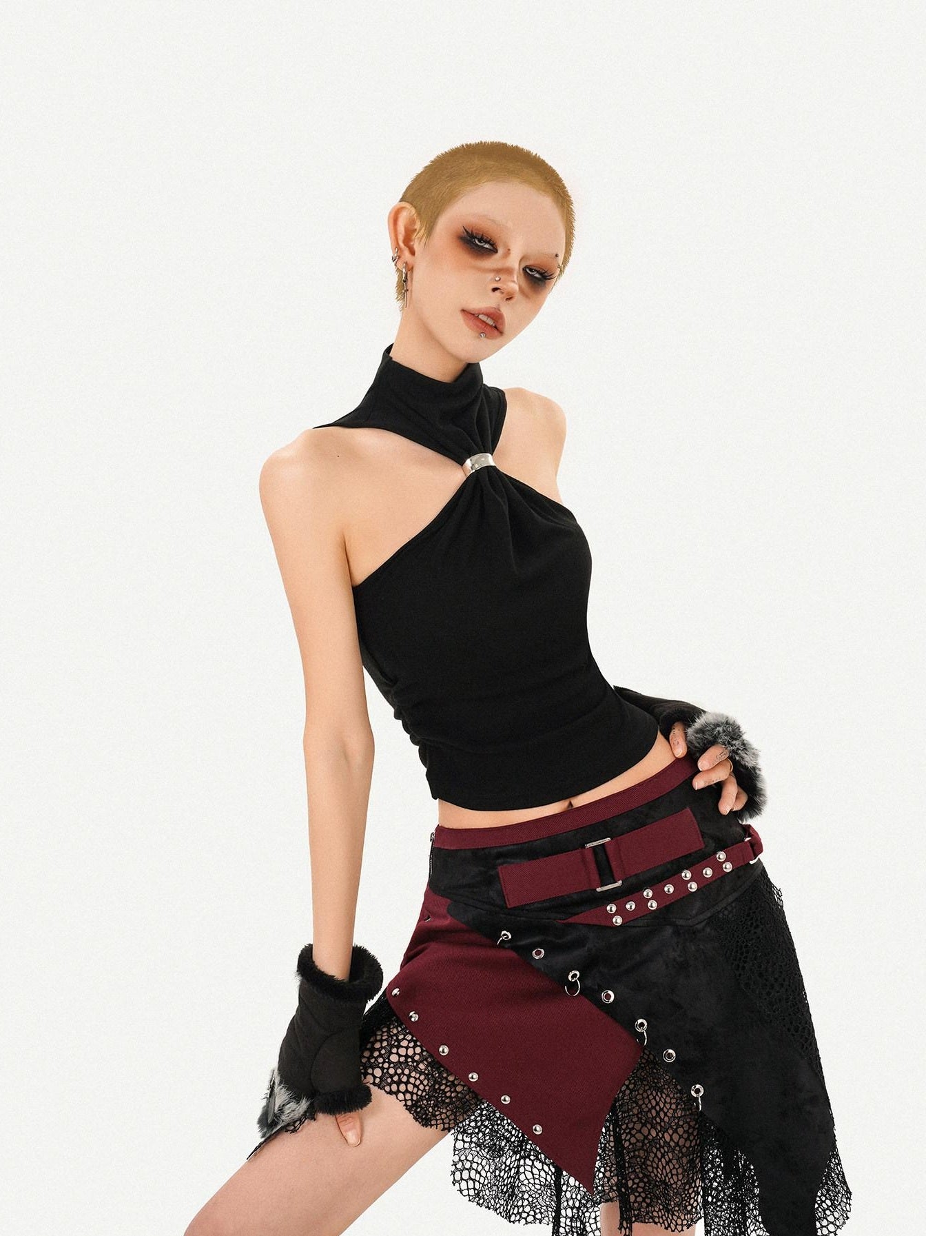 Nico Molly Padded Halter Slim Fit Street Style Casual Outerwear Women Solid Camisoles