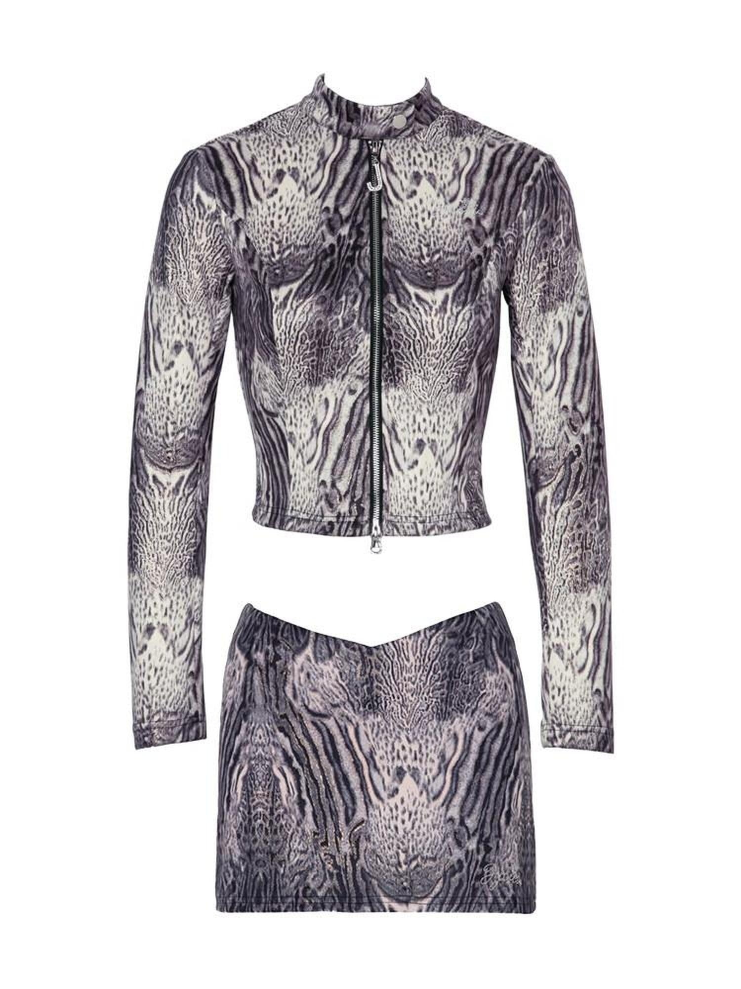 JYOSEI Sexy Two Piece Polyester Bodycon Mini Skirt Hot Girl Clubwear Top & Skirt Sets