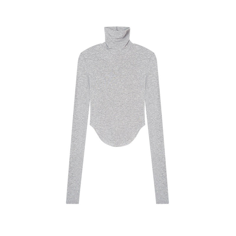 ZERO_Lyocell_Knit_Thick_Slim_Cropped_Top_Casual_Women_Black_Long_Sleeve_Crop_Tops_MISSTT